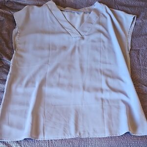 SHEIN White V-Neck Blouse